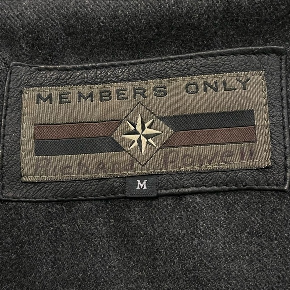 Members Only Leather Coat Long Black Mens Medium Vintage 90s - Picture 2 of 13